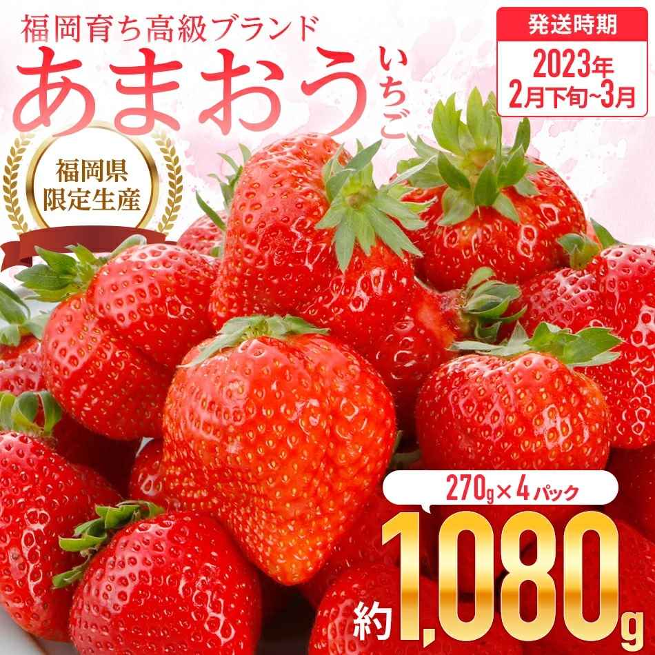 福岡育ち あまおういちご 合計1080g 約270g×4パック